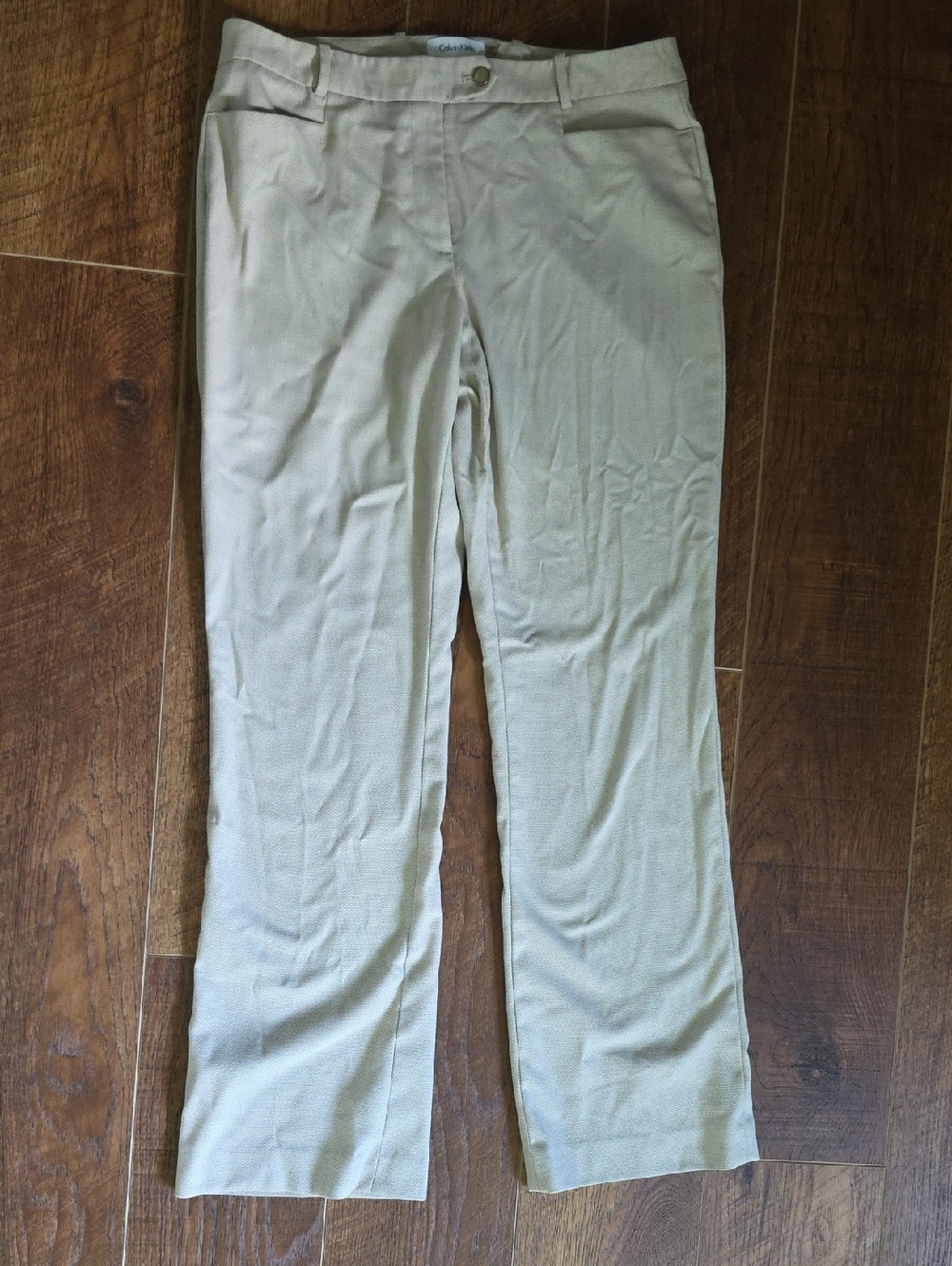 Calvin Klein Light Beige Straight Dress Pants